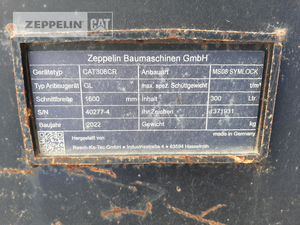 Graafbak voor Bouwmachine Resch-Ka-Tec GL1600mm MS08 Sym: afbeelding 5