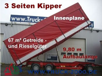 KEMPF 3-Seiten Getreidekipper 67m³   9.80m Aufbaulänge - Aanhangwagen met huif