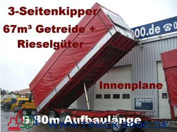 KEMPF 3-Seiten Getreidekipper 67m³   9.80m Aufbaulänge - Aanhangwagen met huif