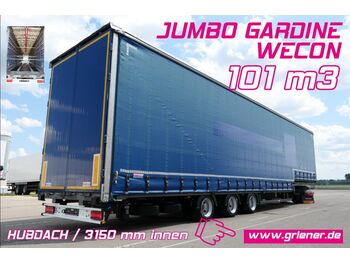 Wecon JUMBO GARDINENSATTEL /MEGA 101m3 /MASCHINENTRANS  - Aanhangwagen met huif