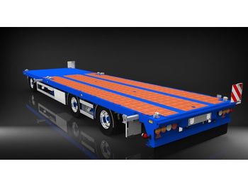 HRD 3 axle Achs light trailer drawbar ext tele  - Dieplader aanhangwagen