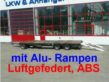 Hoffmann 3 Achs Plato  Tieflader  Anhänger mit Alu  Rampen - Dieplader aanhangwagen