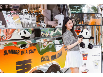 Nieuw Verkoopwagen voor het vervoer van voedsel YOWON shiny stainless steel food vending cart mobile stream line trailer: afbeelding 4