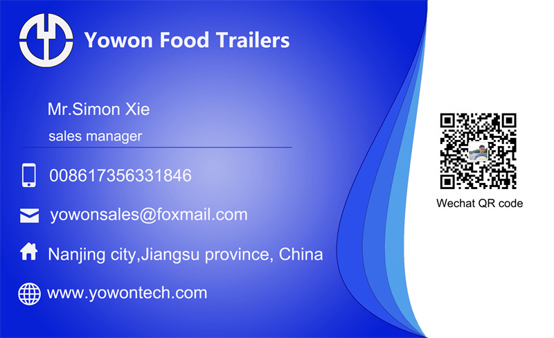 Nieuw Verkoopwagen voor het vervoer van voedsel YOWON shiny stainless steel food vending cart mobile stream line trailer: afbeelding 8
