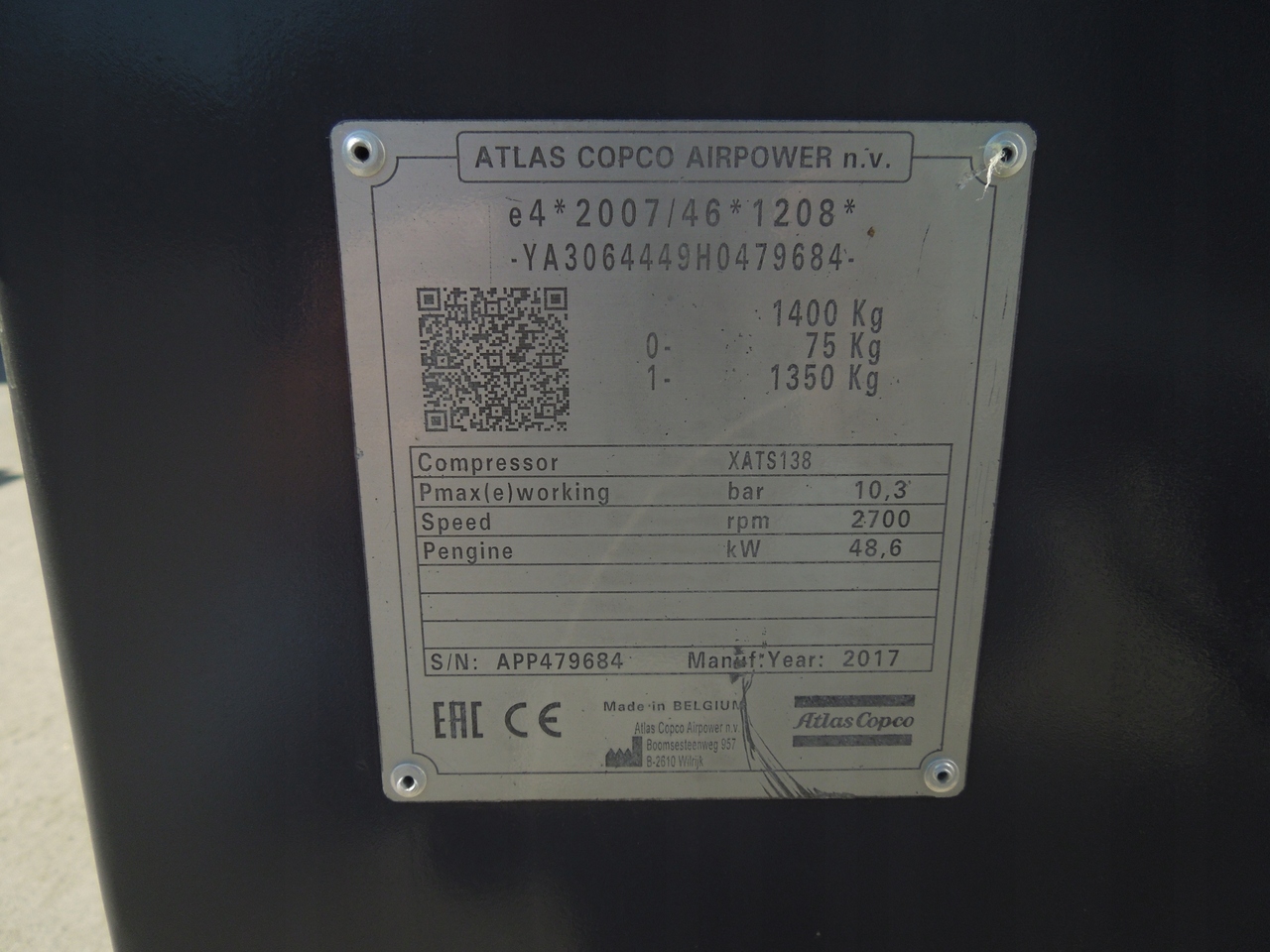 Luchtcompressor Atlas Copco XATS 138: afbeelding 7