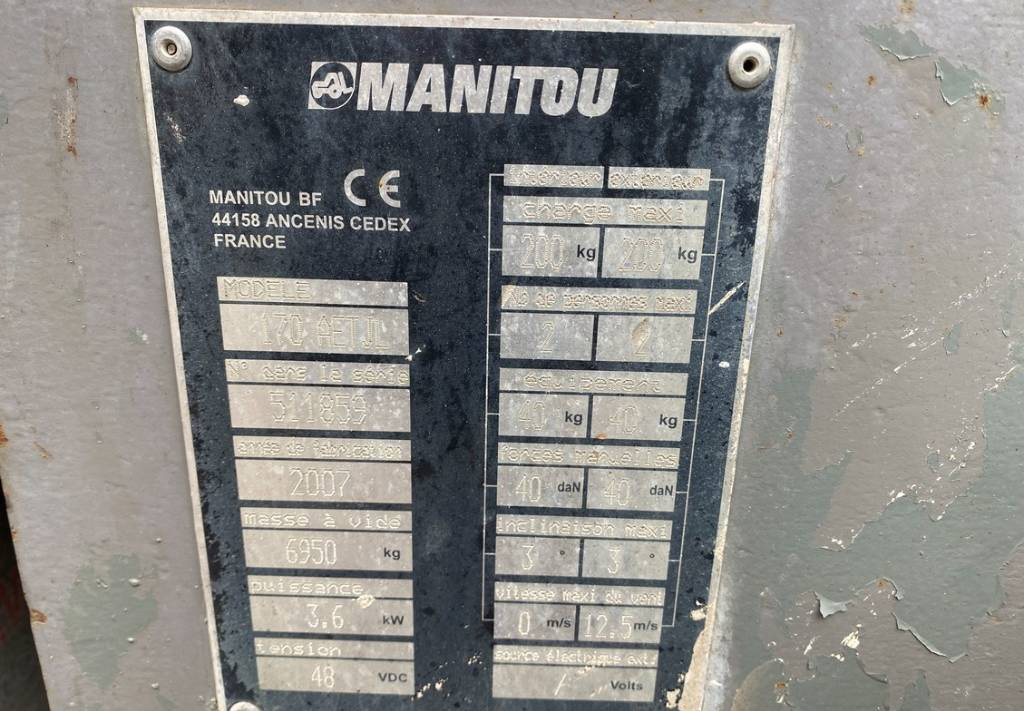 Knikarmhoogwerker Manitou 170AETJL Articulated Electric Boom 1690cm DEFECT: afbeelding 10