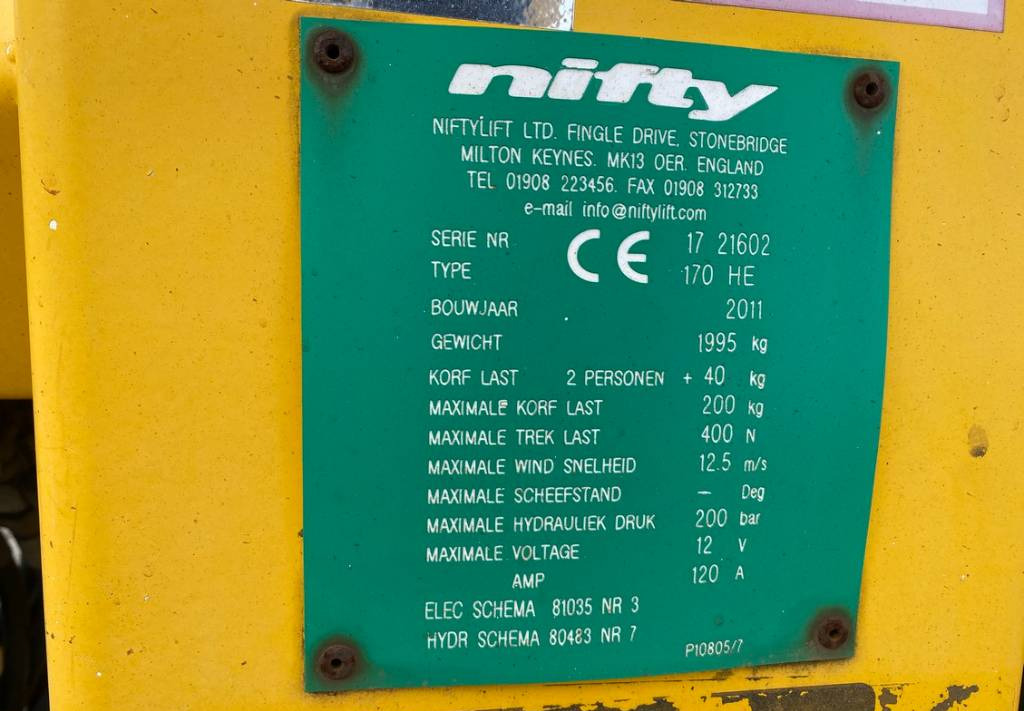 Aanhanger hoogwerker Niftylift 170HE Articulated Electric Towable BoomLift 1710cm: afbeelding 10
