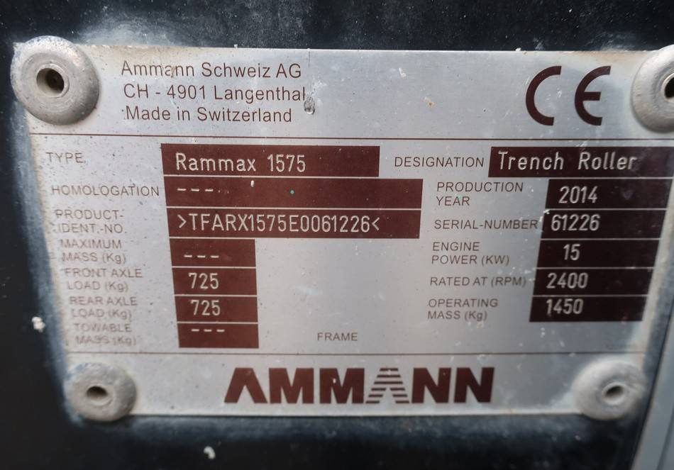 Kleine wals Rammax 1575 Trench Compactor Roller 85cm No Remote: afbeelding 10