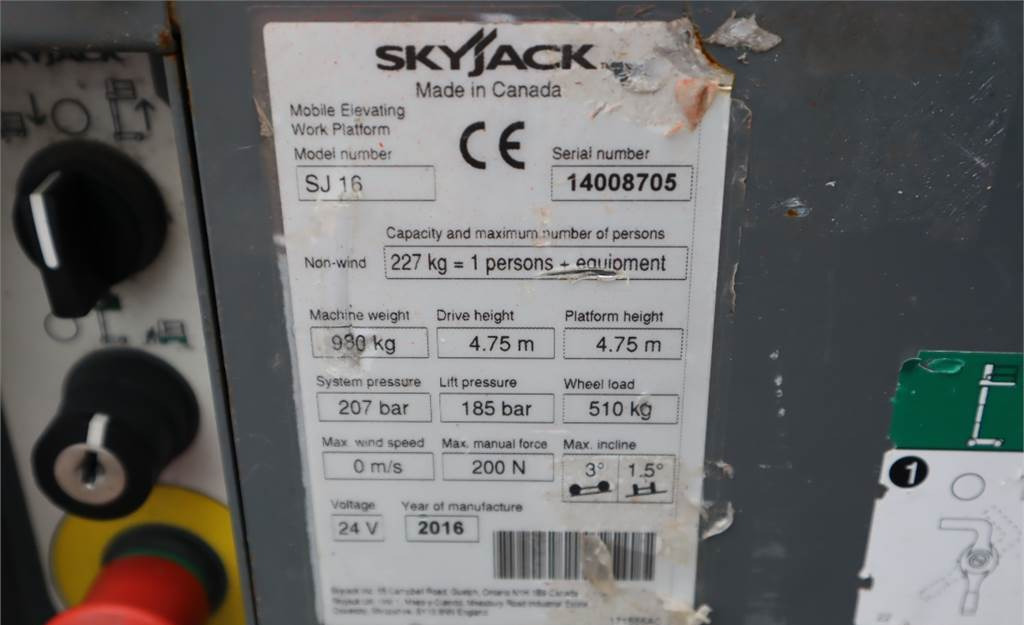 Knikarmhoogwerker SkyJack SJ16 Electric, 6,75m Working Height, 227kg Capacit: afbeelding 13