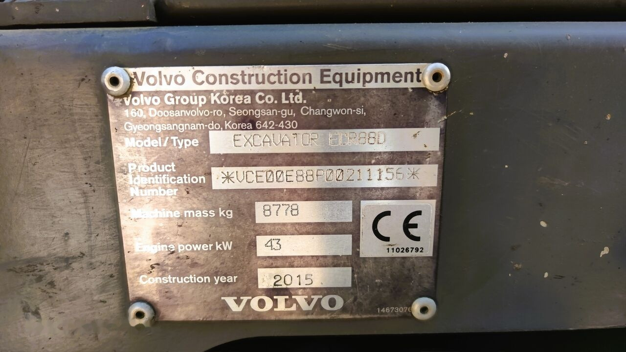 Rupsgraafmachine Volvo ECR88D: afbeelding 9