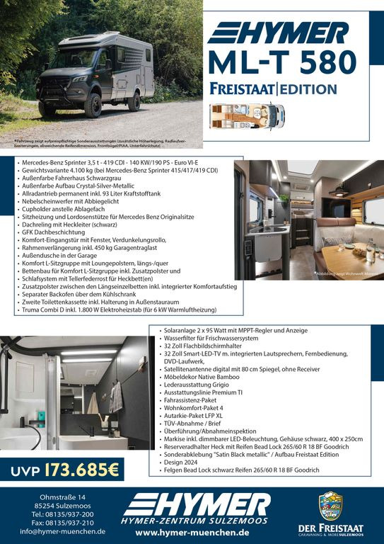 New Hymer/Eriba HYMER/ERIBA B Klasse ML T 780 Sie sparen 14.350, €,  Campervan/Caravan Semi-Integrated for sale in 97877 Wertheim on TruckScout24