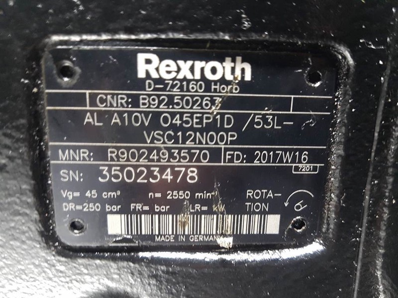 Hydraulica Rexroth ALA10VO45EP1D/53L - Load sensing pump: afbeelding 4