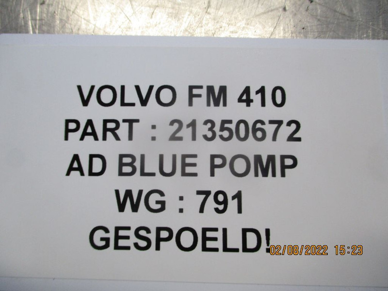 Brandstoftoevoer voor Vrachtwagen Volvo 21350672 AD BLUE POMP FH FM FMX EURO 5: afbeelding 5
