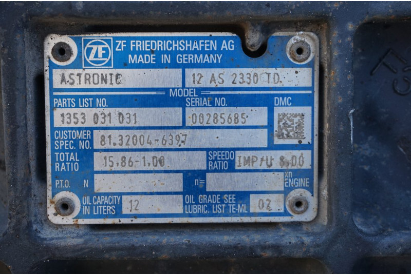 Versnellingsbak voor Vrachtwagen ZF 12AS2330DD TGX: afbeelding 5