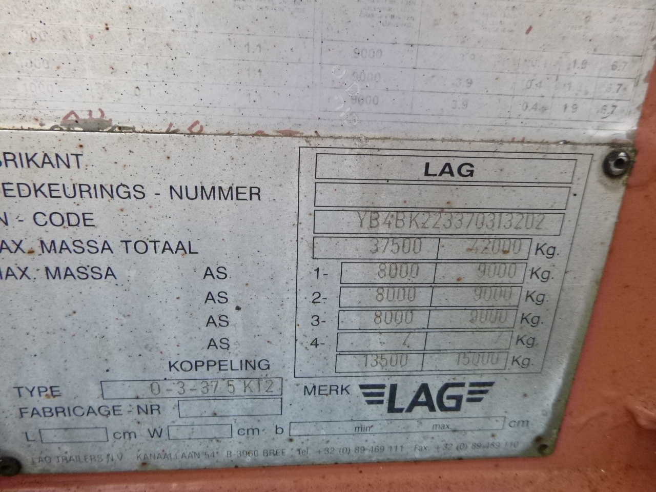 Tankoplegger voor het vervoer van meel L.A.G. Powder tank alu 60.5 m3 (tipping): afbeelding 14