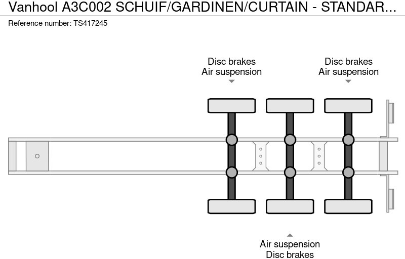 Schuifzeiloplegger Van Hool A3C002 SCHUIF/GARDINEN/CURTAIN - STANDARD - DISC BRAKES SAF - BELGIUM TRAILER - TOP!: afbeelding 18