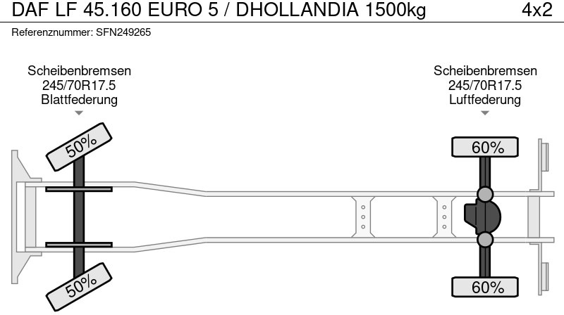 Bakwagen DAF LF 45.160 EURO 5 / DHOLLANDIA 1500kg: afbeelding 15