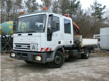 Vrachtwagen met open laadbak, Kraanwagen IVECO Eurocargo 80 E 17 DOKA Darus: afbeelding 1