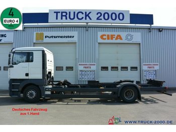 Containertransporter/ Wissellaadbak vrachtwagen MAN TGA 18.350 LL BDF 1.Hand 5 Sitzer Klima Schalter: afbeelding 1