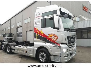 Containertransporter/ Wissellaadbak vrachtwagen MAN TGX 26.440 6X2-2  Intarder,Leder,Xenon,Dachklima: afbeelding 1