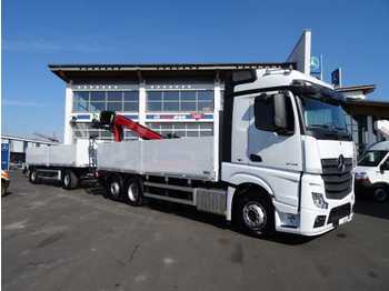 Vrachtwagen met open laadbak Mercedes-Benz Actros 2745 L 6x2 Baustoffpritsche + Kran: afbeelding 1