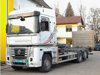 Containertransporter/ Wissellaadbak vrachtwagen Renault MAGNUM 520 DXI, BDF, 6x2, LBW,EEV: afbeelding 1