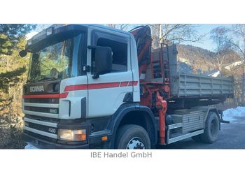 Kipper vrachtwagen, Kraanwagen Scania P124C 420 4x4, E3, Wechselsystem Kipper/Kran: afbeelding 1