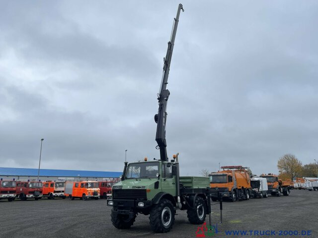 Vrachtwagen met open laadbak, Kraanwagen Unimog 437 4x4 mit Hiab Kran + Zapfwelle + AHK 29 t.: afbeelding 8