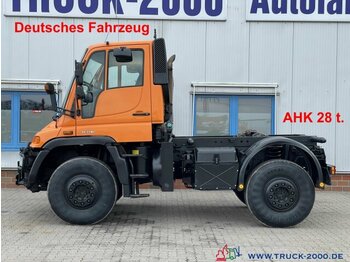 Unimog U400 4x4 Zapfwelle Hydraulik V. + H. AHK 28 t. - vrachtwagen