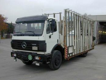 Mercedes-Benz 1420 L Glastransporter mit Kran - Vrachtwagen met open laadbak