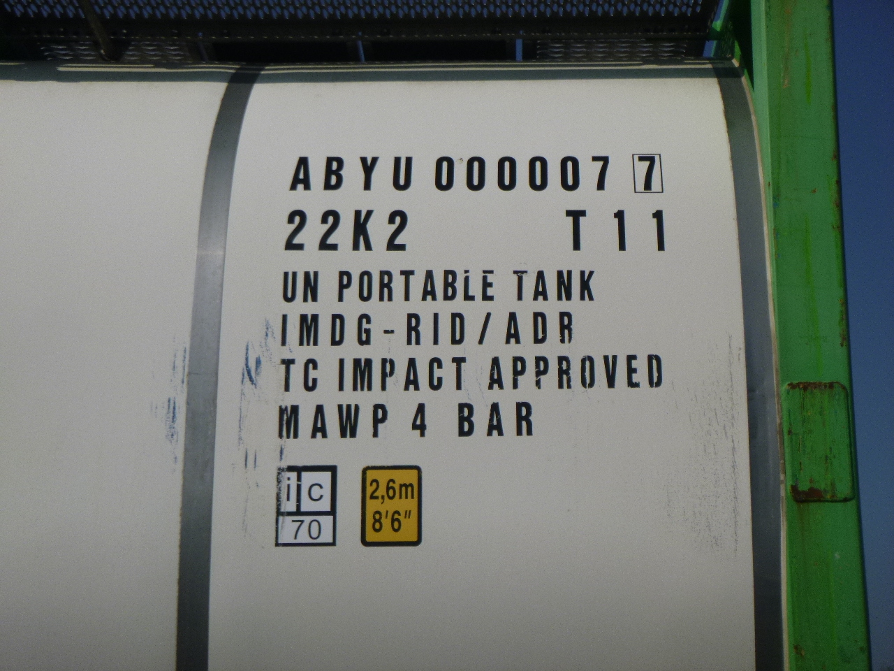 Tankcontainer, Oplegger Danteco Food tank container inox 20 ft / 25 m3 / 1 comp: afbeelding 6