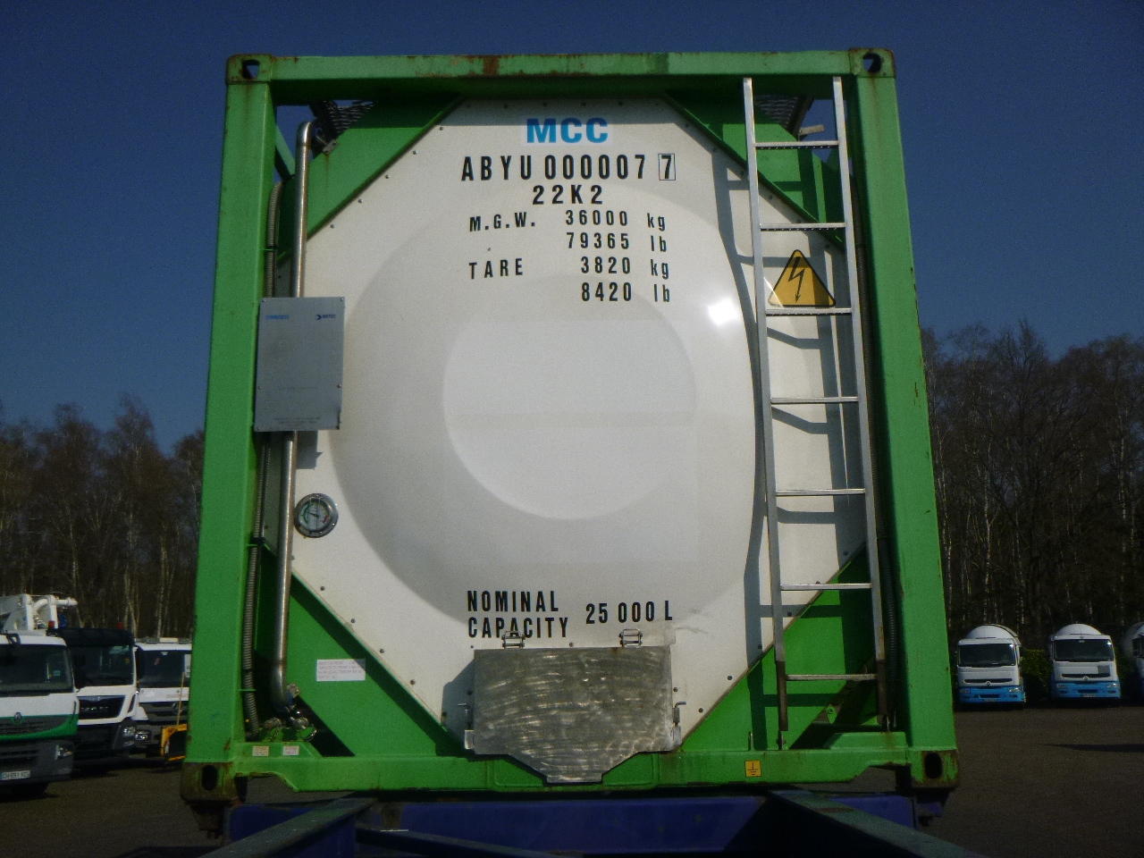 Tankcontainer, Oplegger Danteco Food tank container inox 20 ft / 25 m3 / 1 comp: afbeelding 5