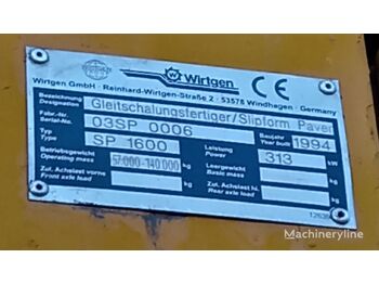 WIRTGEN SP 1600 - Slipform paver: afbeelding 2