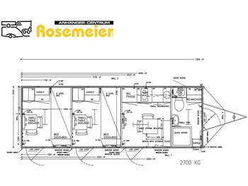 Nieuw Wooncontainer, Aanhangwagen ROSEMEIER EW TA-NO Mannschaftswagen 737 Toilettenanhänger: afbeelding 2