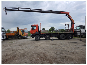 Vrachtwagen met open laadbak, Kraanwagen Renault Kerax 430 8X4 Flatbed Crane Palfinger PK26002EH 26 ton 5 Extensions *Retarder: afbeelding 3