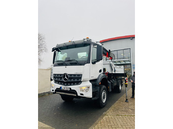 Kipper vrachtwagen, Kraanwagen Mercedes-Benz Arocs 1835  4x4 Meiller Fassi Kran Kipper: afbeelding 3