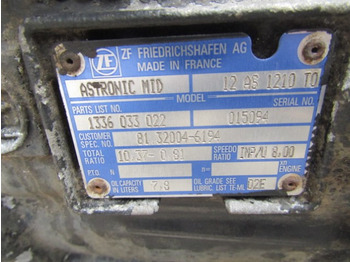 Versnellingsbak voor Vrachtwagen MAN TGM / TGS ASTRONIC MID 12AS 1210.70 GEARBOX: afbeelding 2