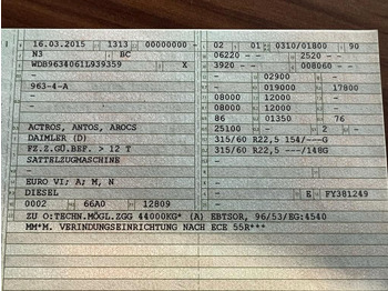 Trekker Mercedes-Benz 1842 4X2 mit Höhenverstellbarer Sattelkuppung Mercedes-Benz 1842 4X2 mit Höhenverstellbarer Sattelkuppung: afbeelding 3