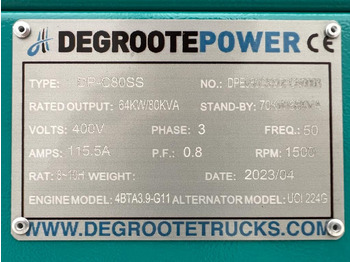 Industrie generator DEGROOTE POWER* DP-C80SS 80KVA: afbeelding 4 Industrie generator DEGROOTE POWER* DP-C80SS 80KVA: afbeelding 4