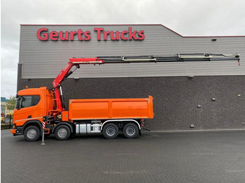 Kipper vrachtwagen, Kraanwagen Scania R650 V8 NGS XT 8X4 + KIPPER + FASSI F275A.2.25 KRAAN/KRAN/CRANE/GRUA: afbeelding 4
