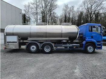 Tankwagen voor het vervoer van melk MAN TGA 26.360 INSULATED INOX TANK - 2 COMP - AIRCO - LIFT/STEERING AXLE: afbeelding 4