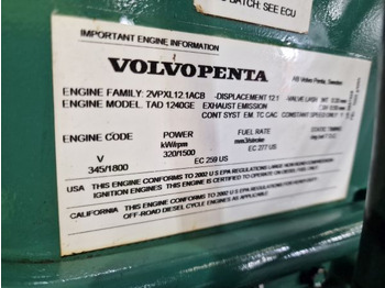 Motor voor Industriële machine Volvo TAD1240GE Engine (Industrial): afbeelding 3