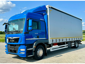 Schuifzeilen vrachtwagen MAN TGM 18.320 / FIRANKA / 20 EUROPALET / 8.3 M DŁUGOŚCI / AUTOMAT / SYPIALKA / 2018 ROK / 9 809 KG ŁADOWNOŚCI: afbeelding 2