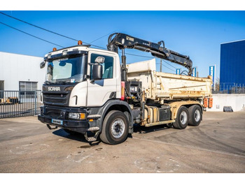 Kipper vrachtwagen, Kraanwagen Scania P 400 // BIBENNE // GRUE HIAB 16 t/m // RETARDER: afbeelding 5