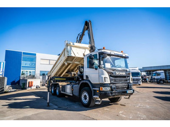 Kipper vrachtwagen, Kraanwagen Scania P 400 // BIBENNE // GRUE HIAB 16 t/m // RETARDER: afbeelding 2