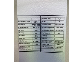 Nieuw Industrie generator Volvo TAD1342GE - 385 kVA Generator - DPX-18878.1: afbeelding 4