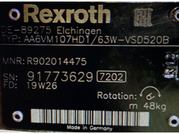 Nieuw Hydromotor voor Boormachine REXROTH A6VM107HD2/63W-VZB010F00B R902207840: afbeelding 5