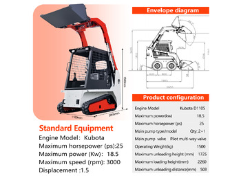 Nieuw Schranklader LADYS LA670 Mini Small Skid Steer Loader Compact Track Diesel Mini Skid Steer Loader For Sale With Small Mini Skid Steer Attachments 4 In 1 Bucket: afbeelding 3