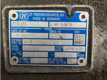 Versnellingsbak voor Bus ZF Getriebe ZF 6 AP 1400 B Ecolife 4181040073 A6282709201 6AP1400B: afbeelding 2