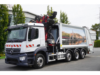 Vacuümwagen MERCEDES-BENZ Antos 3240 8x2 / Tajfun 5T crane / Farid Industries garbage truck/ 3 steered axles: afbeelding 3